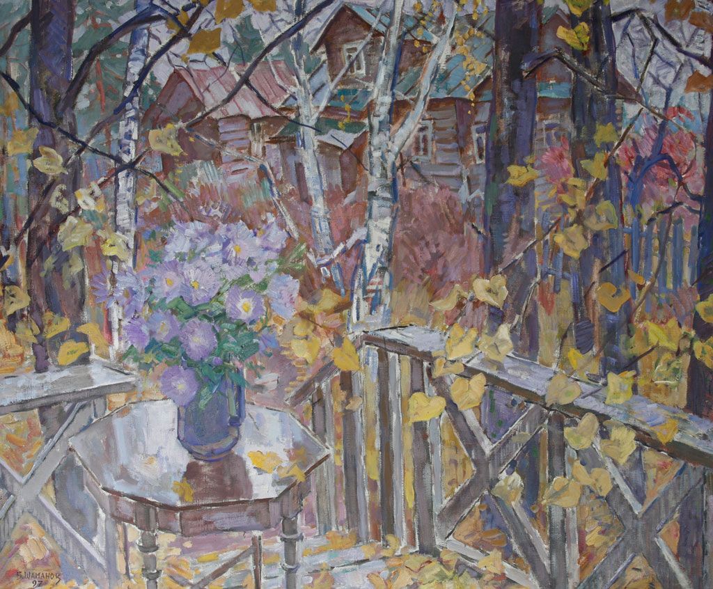 Октябрь. Последние цветы. холст масло, 97х117