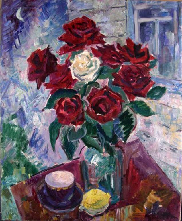 Натюрморт с розами.