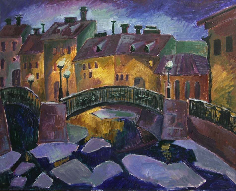 Ночной Петербург. Ледоход