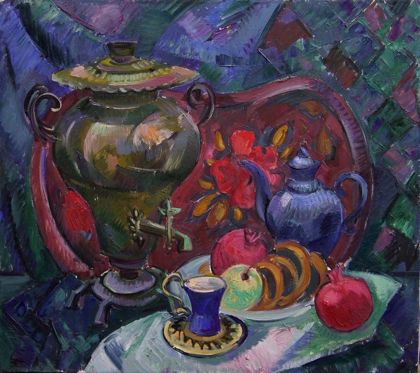 Натюрморт с самоваром. Вечернее настроение.