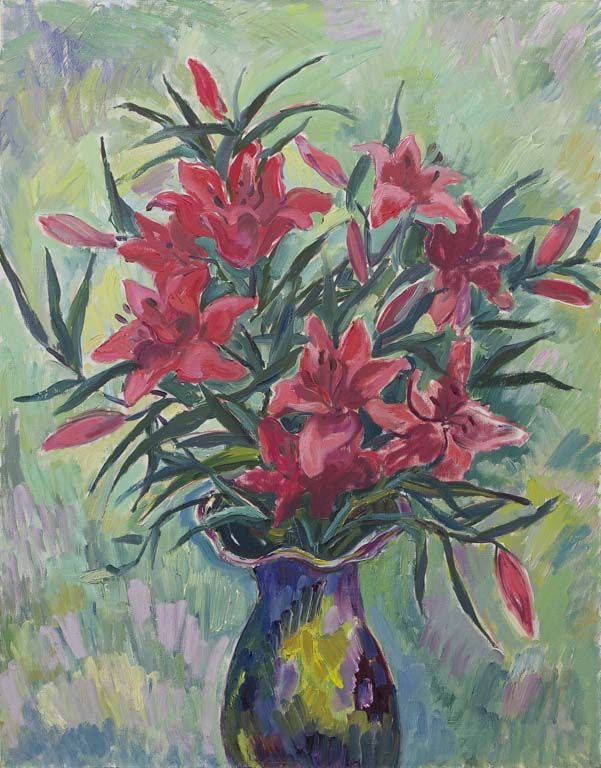 Красные лилии.