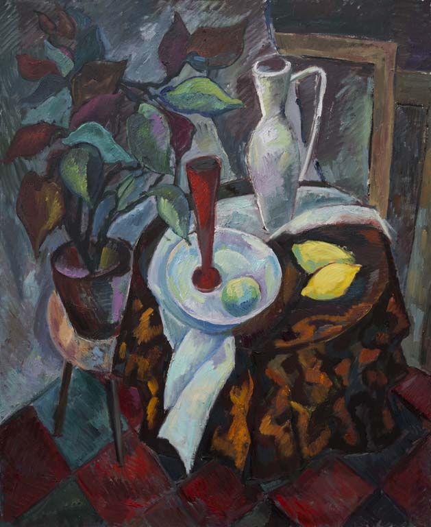 Натюрморт с красным бокалом.